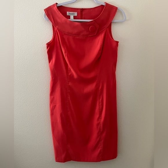 Dress Barn Soft Orange Sleeveless Fitted Dress Size 10 - Picture 1 of 6